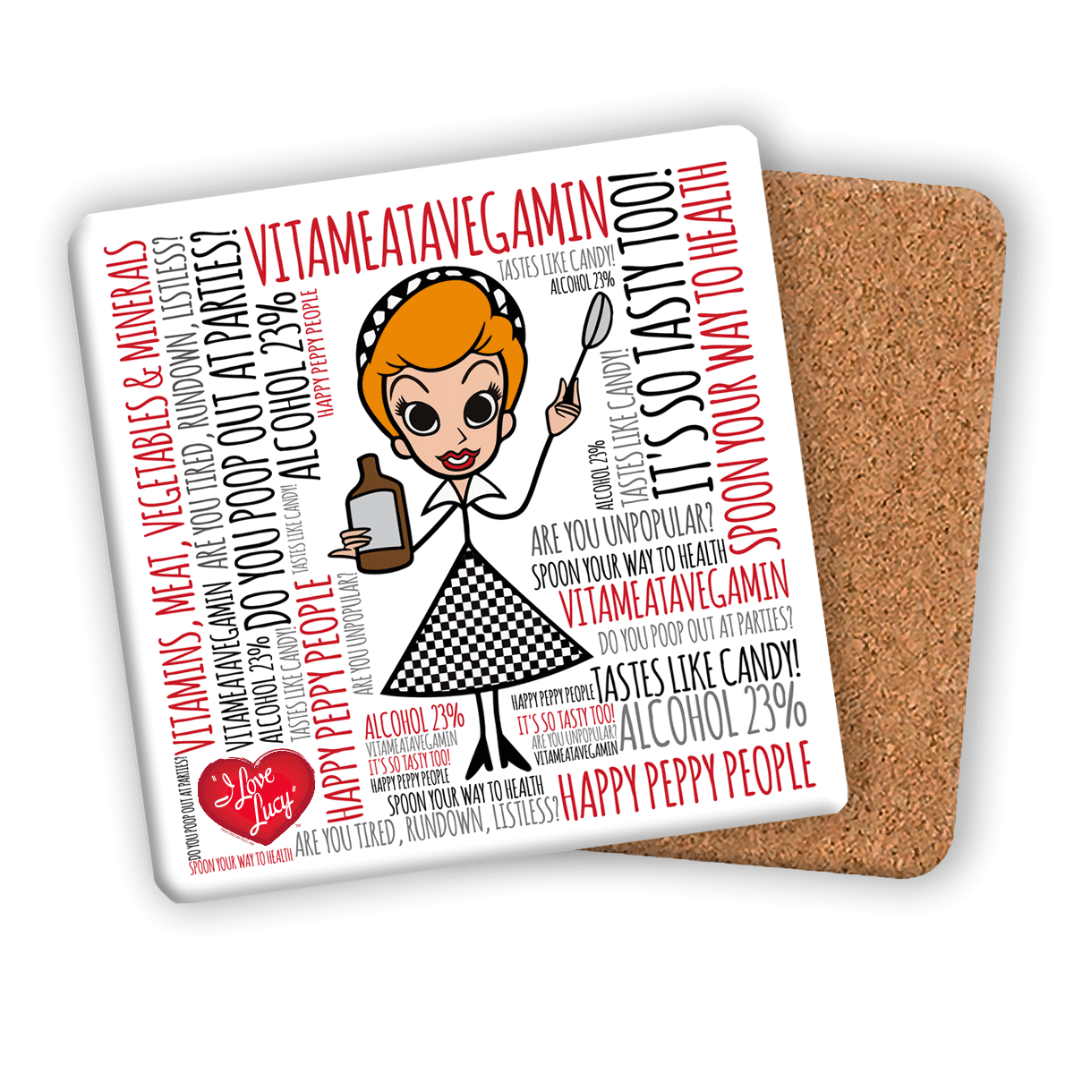 Vitameatavegamin Word Art Coaster